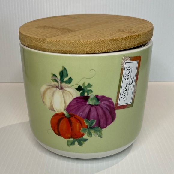 Ciroa Ceramic 5x5in Pumpkin Canister - Picture 2 of 11